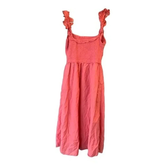 Wilfred Pink Reminisce Dress Smocked Midi Dress Ruffled  S - Picture 5 of 12